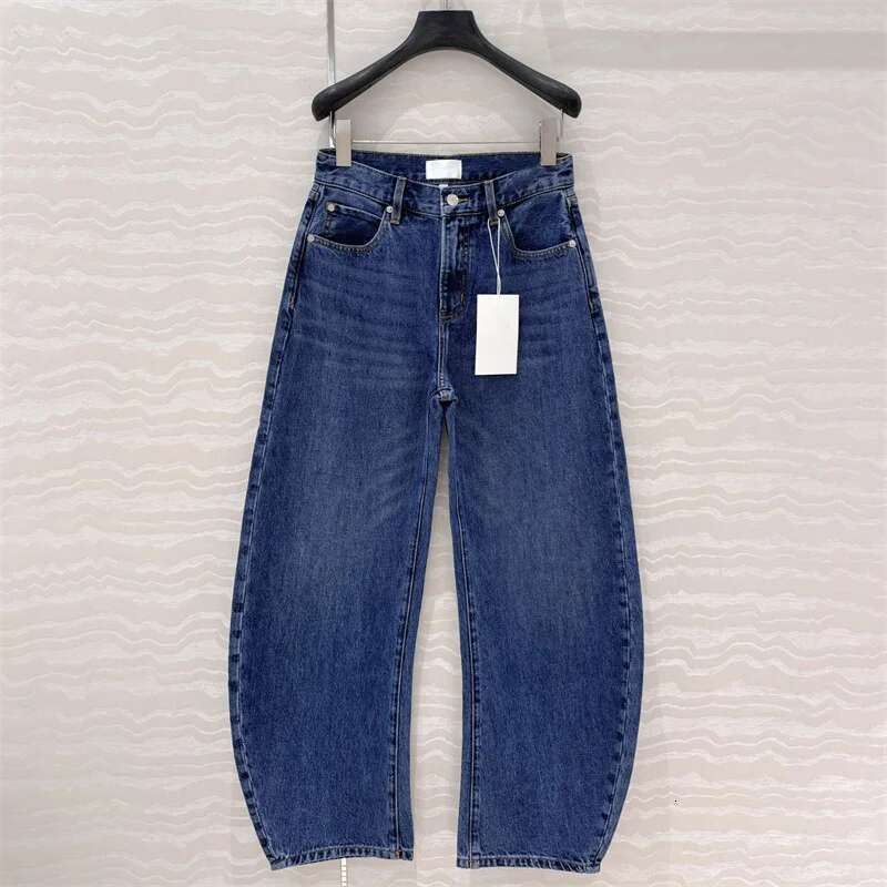 Women's Jeans New High Waisted Slim Fit Women's For Summer 2025 Retro Washed Pure Cotton Straight Wide Leg Pants
