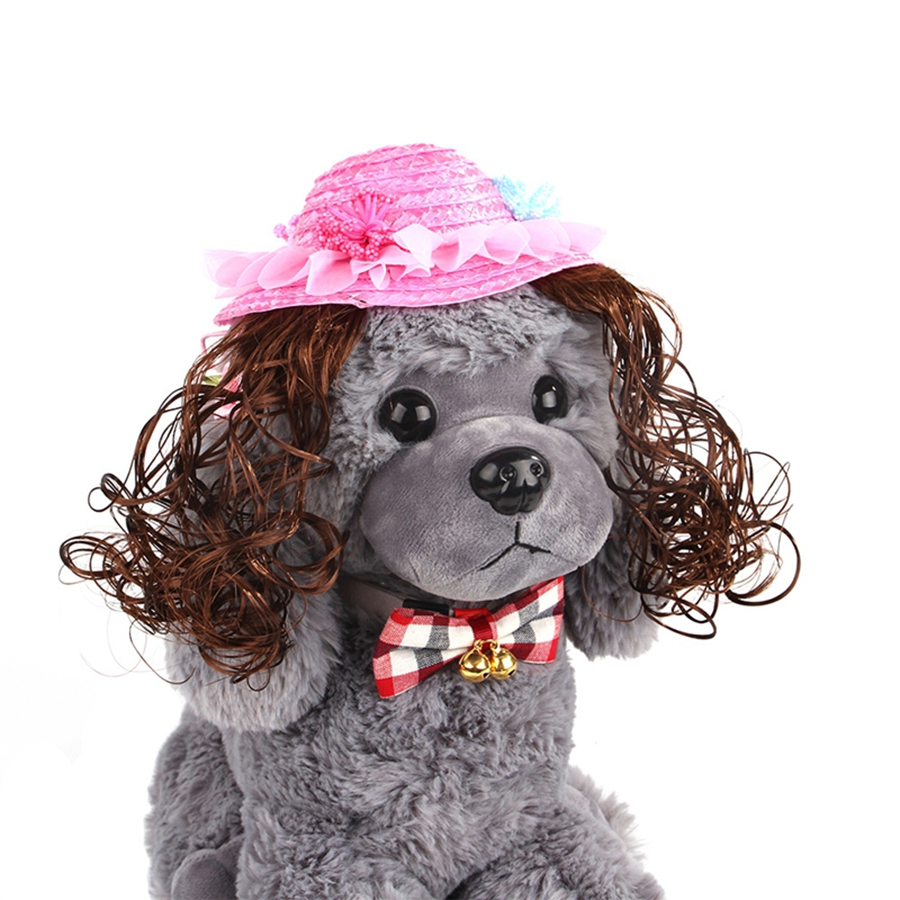1pcs Dog Accessories Pet Accessories Pet Princess Hat Sun Hat Teddy Xishi Wig Hat
