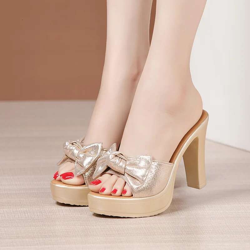 leather quality summer sandals for women 10cm high heel new 2025 size 32 33 43 platform open toe elegant shoe black gold