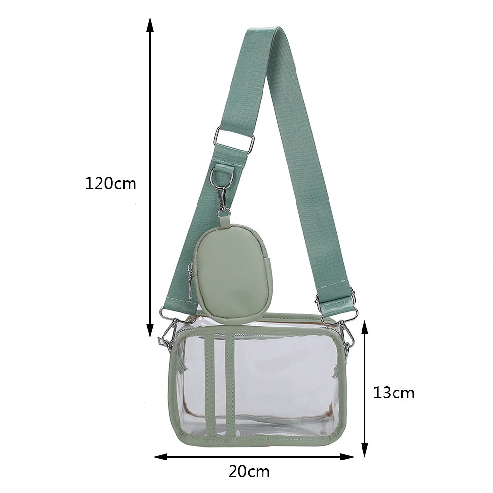 Womens Crossbody Bag Stadium Approved Transparent PVC Phone Bag Fashion Waterproof Mini Square Wallet Womens Shoulder Bag 250303