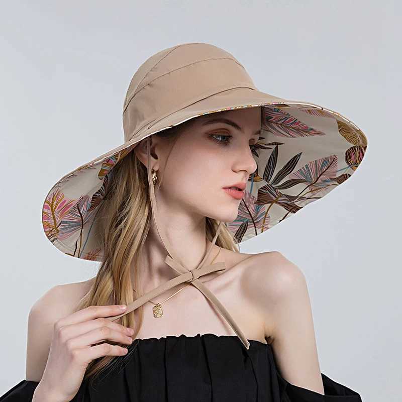 Women Wide Brim Sun Hats Metal Wired Edge Summer UV Protection Boho Hat for Beach Hiking Garden TravelXJ250304