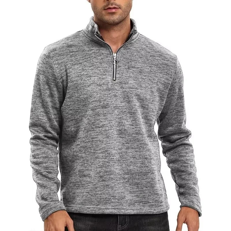 Mens Half Zipper Stand up Collar Pulling Sports Shirt Long Sleeve Casual Jacket Outdoors Street Light Clothing 250304