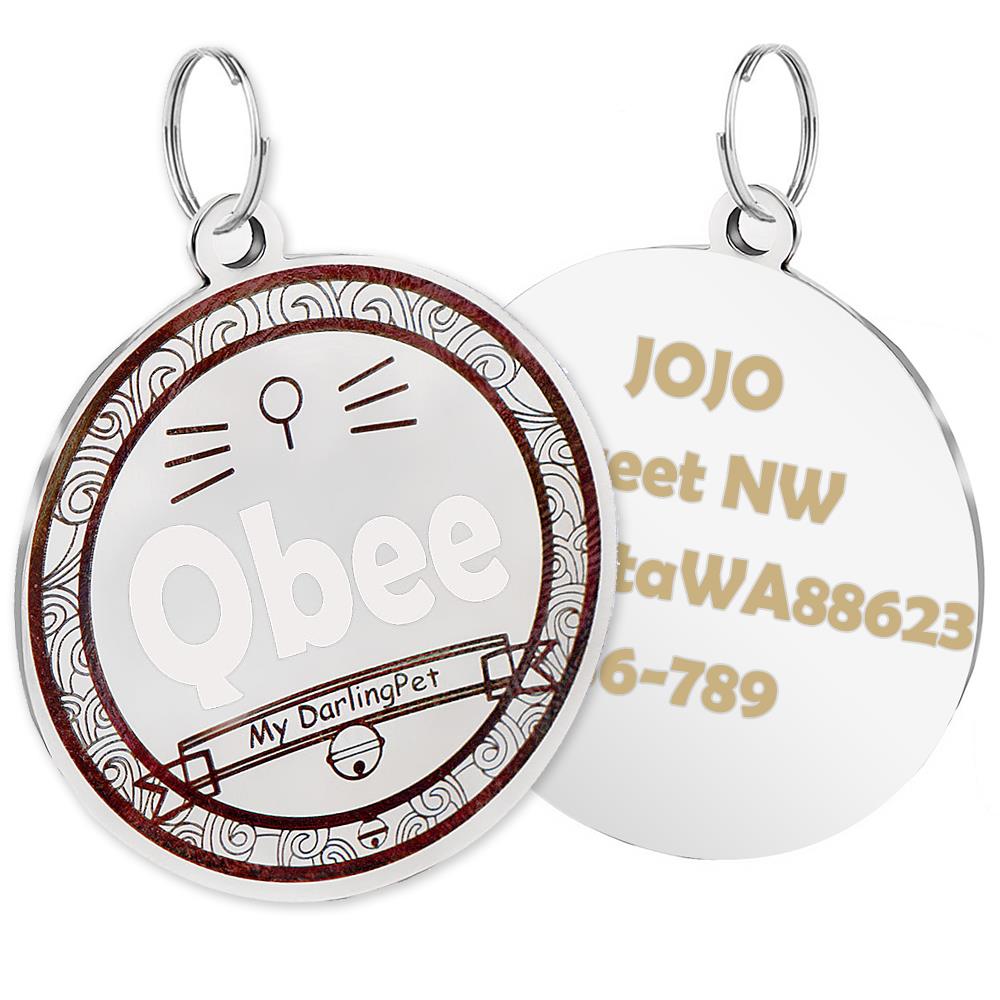 Custom Cat Dog Tag Personalized for Dog Collars Engraved ID Tags Address Tags for Dog Name Tag Engraving Customized Anti-Lost