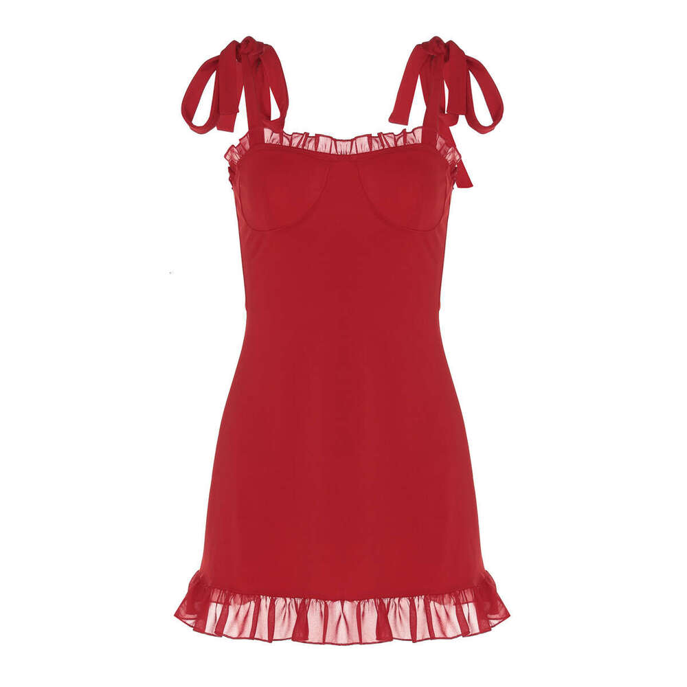 Wind women's 2024 summer new sexy low cut one neck suspender slim fit waist slimming dress