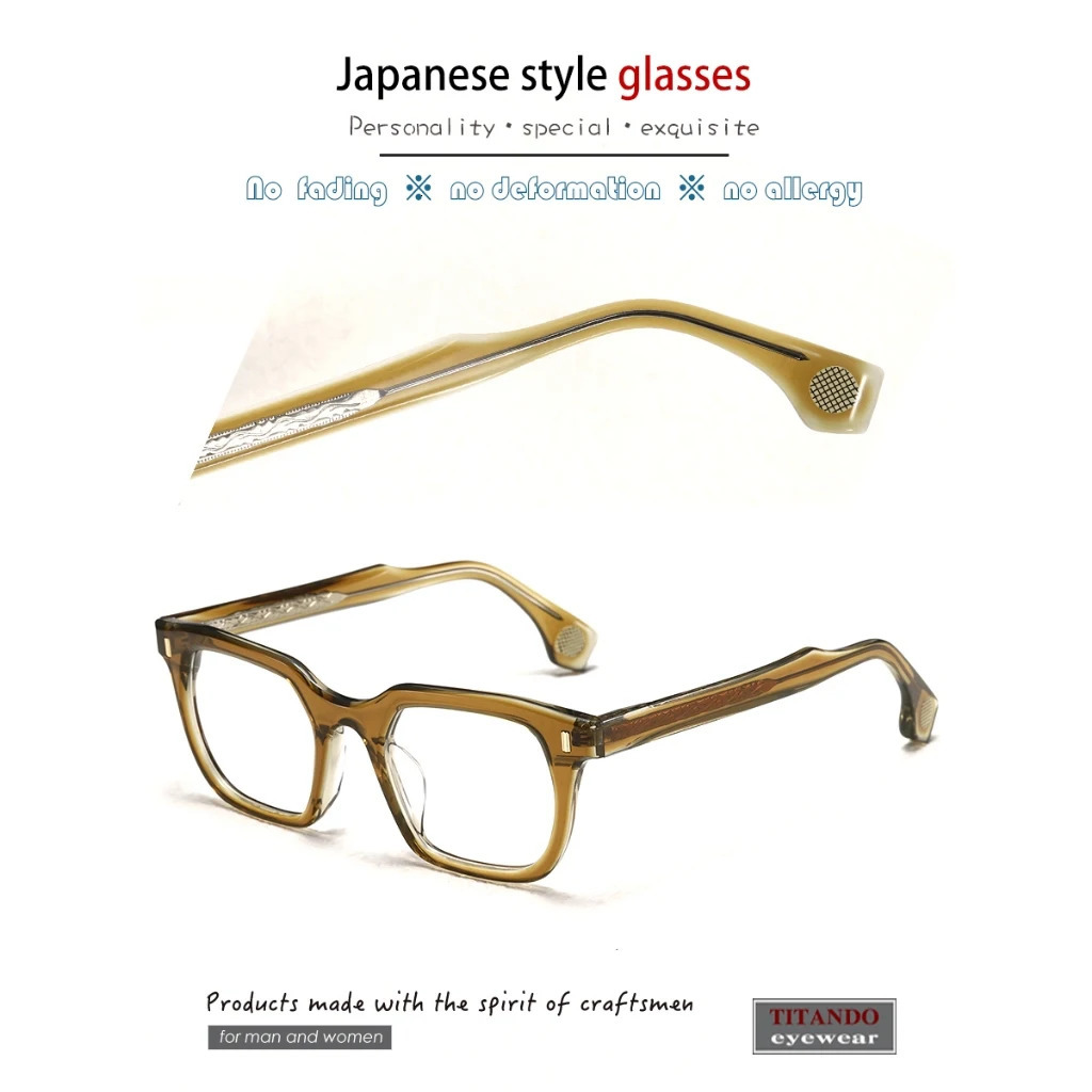 American Style JACQUES Handmade Acetate Frame JMM75RX Square Fashion Optical Glasses for Men and Women 250303