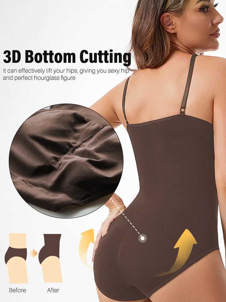 Womens Sexy Shapewear Seamless Slimming Butt Lifter Full Body Shaper Smooth Out Bodysuit Open Crotch High Elastic Body SuitsXJ250304