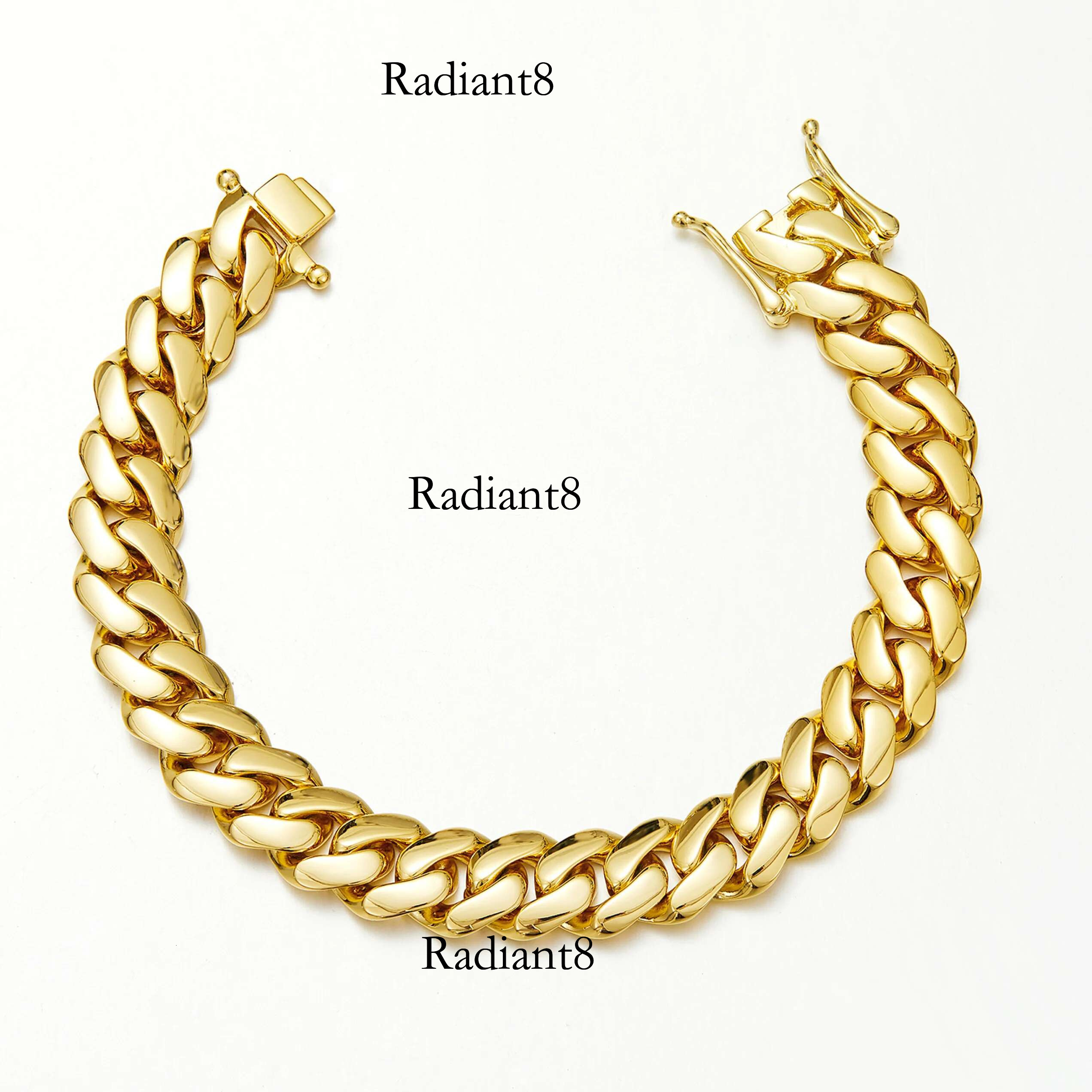 Heavy 10mm-22mm Gold Tone 316L Stainless Steel Miami Curb Chain Nekclace or Bracelet