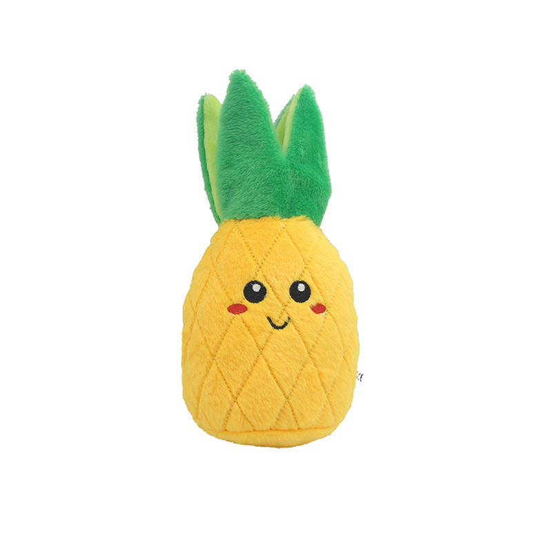 Cute Fruits and Vegetables Dog Squeaky Toys, Squeeze Squeaker Puppy Dog Toys, Plush Dog Chew Toys, Dog Squeak Toys Pet Supplies for Small Medium and L