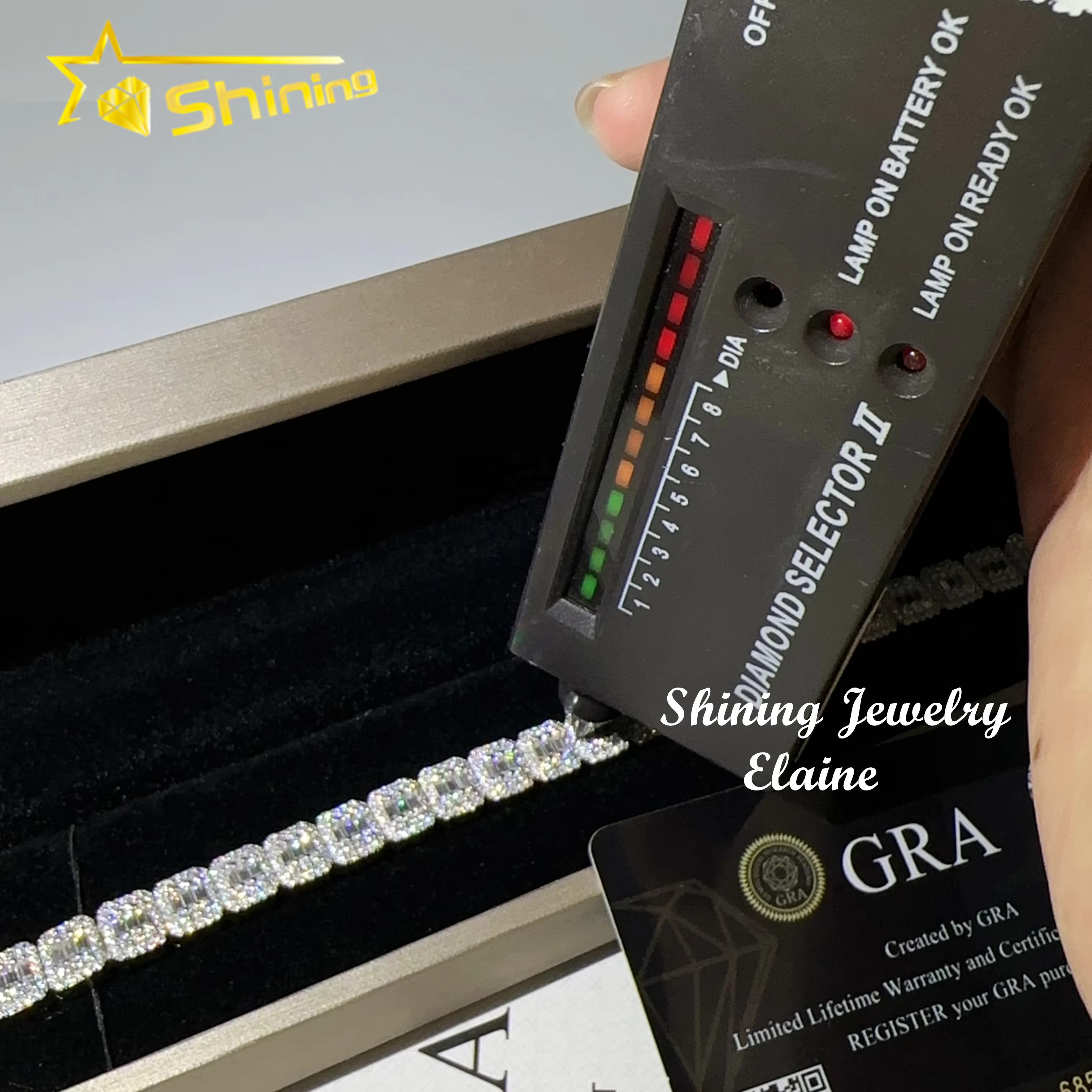 Sterg Sier Iced Out Dia Ready to Ship Vvs Moissanite Hip Hop Jewelry Tennis Bracelet