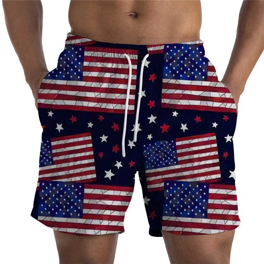 Mens Swimwear Shorts American Flag 3D printed Surfing Board Short Kids Beach Shorts Men Trunks Masculina Swimsuit Sports BriefsT250304