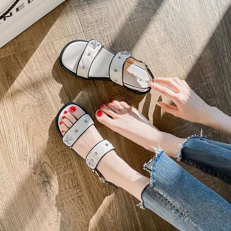 Modern Plus Size Sandals Sweet Comfortable Flat Party Wedding Office Beach Summer Outdoor Slippers for Women