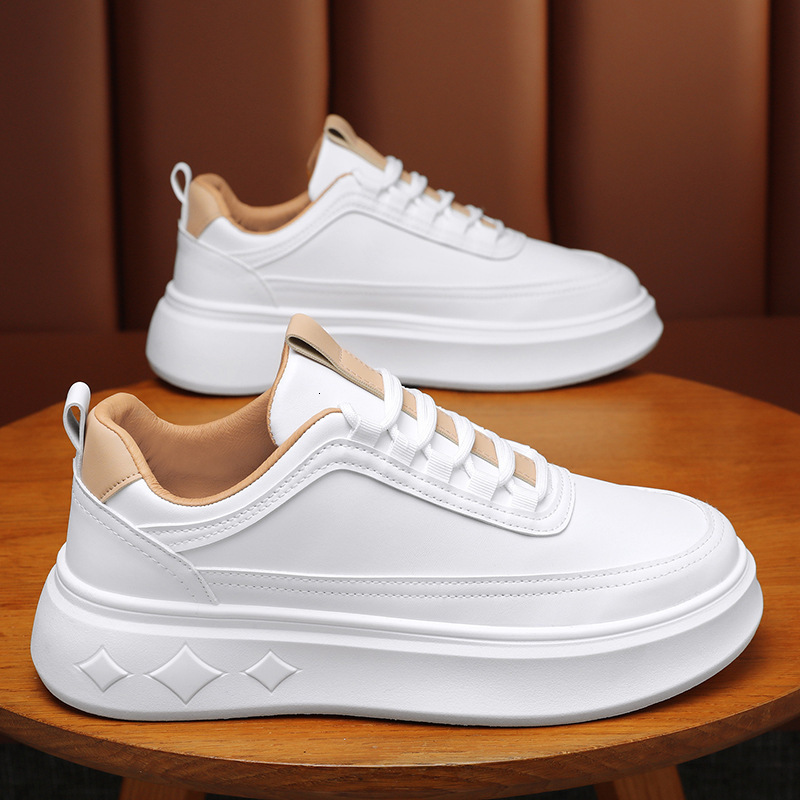 Male Designer s Summer 2025 New Breathable Solid Color White Shoes Trend Versatile Thick Sole Multifunctional Sports And Leisure Fashionable Board Sho