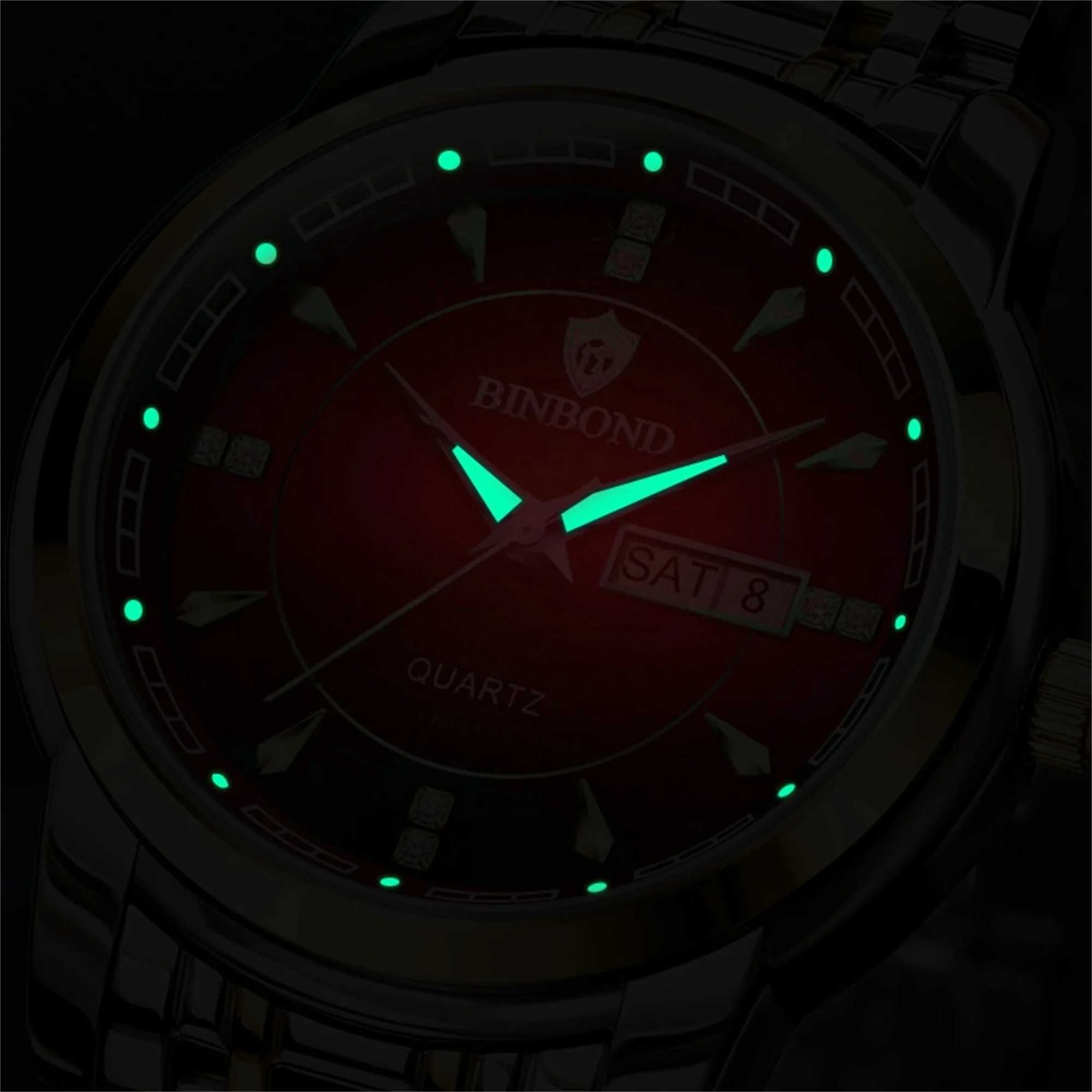 Busin Fashion Mens 30M Waterproof Calendar Date Function Rhinestone Stainl Steel Str QuartzXJ250304