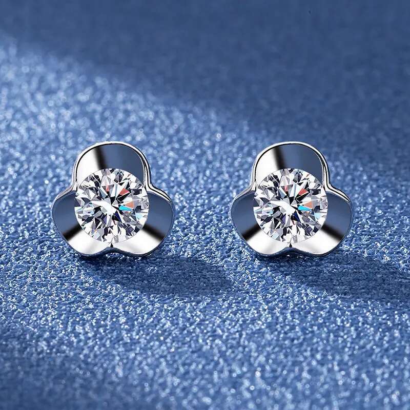 Sterg Sier Jewelry Women Fashion Cute Tiny Clear Crystal CZ Stud Earrings Gift for Girls Teens Lady Nice
