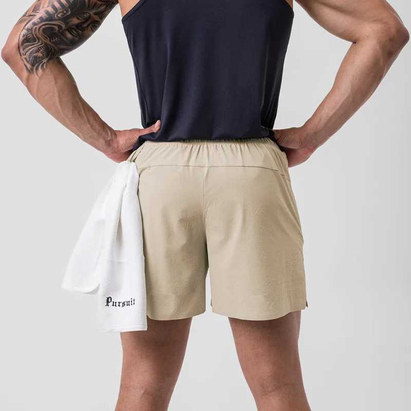 2024 Summer New Mens Shorts Single-Layer Woven Quick Dry Solid Color Running Fitness Sports Casual American Fifth PantsT250304