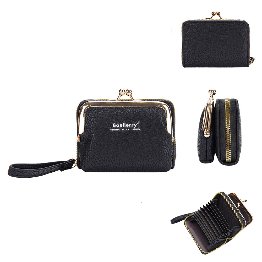 Baellerrys womens coin purse Korean version lychee pattern zipper accordion card bag mini mouth bag 250304