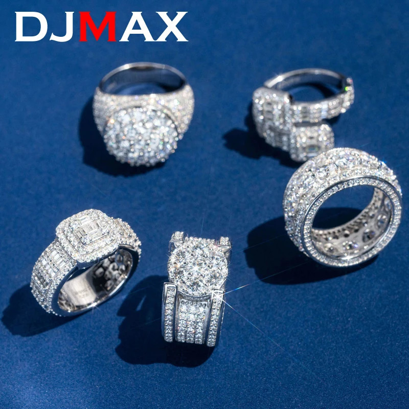 Hip Hop DJMAX Full Rings For Men Original 925 Sterling Silver Men and Womens Finger Rings Gifts 250227