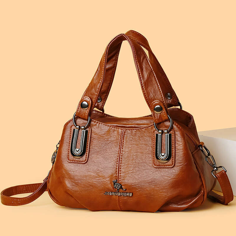 Handbag, Women's New Versatile Middle-Aged Mother Bag, Multi-Layer Large Capacity Single Shoulder Crossbody Bag