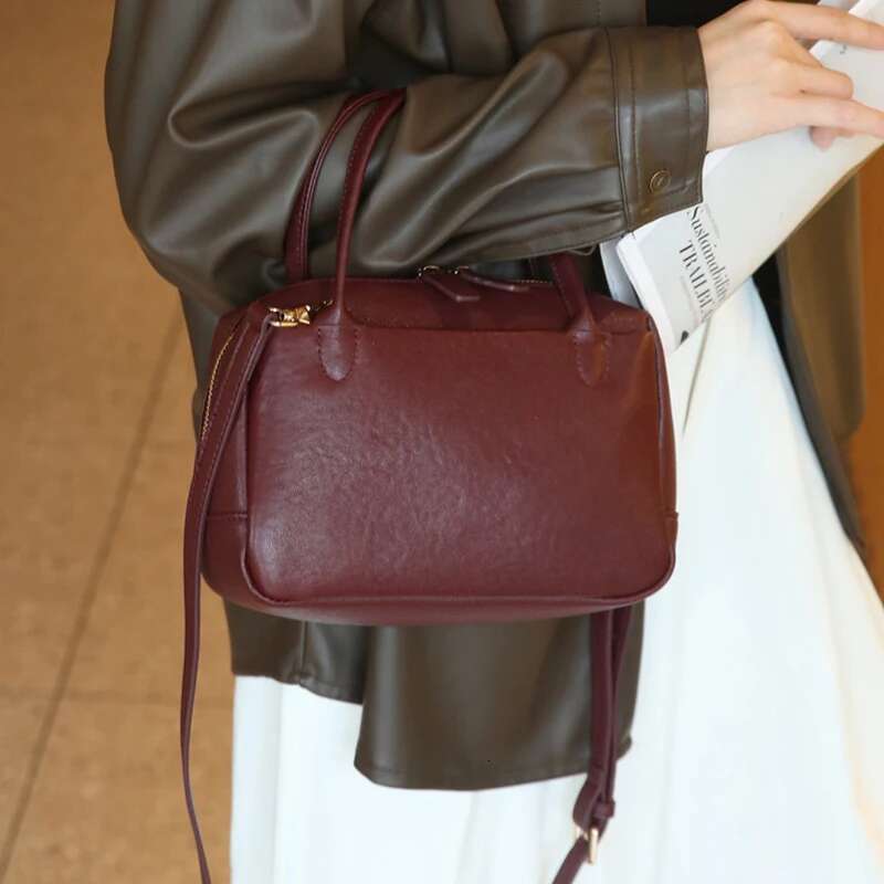 Natural Cow Genuine Leather Handbags Women High Quality Shoulder Bag Female Fashion Retro Designer Cowhide Crossbody Bags