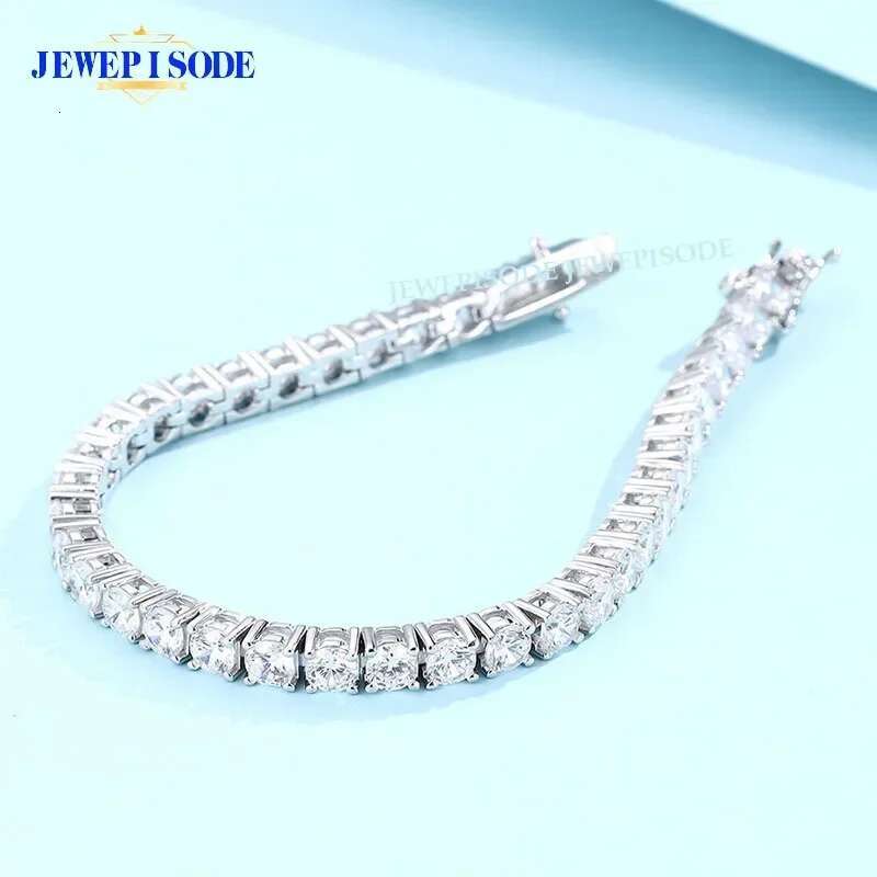 D Color VVS1 Moissanite Tennis Bracelet S Sterg Sier Plated White Gold with GRA k Chain Bracelets for Women Men