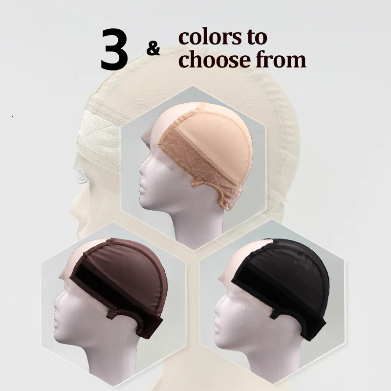 Hd Lace Wig Cap With Velvet Grip Band For Women U Part Lace Wig Caps For Making Wigs Brown Beige Wig Grip Cap With Lace 250228