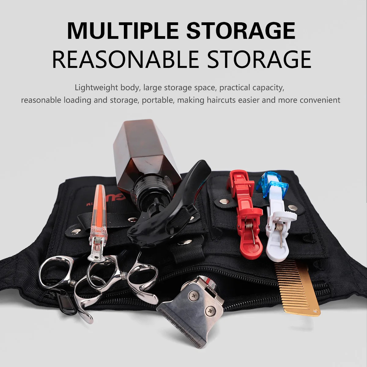 Barber Scissor Bag Hairdressing Stuff Case Clips Comb Holster Bags Barber Waist Pack Belt Leather Bag Salon Tools Accessories 250304