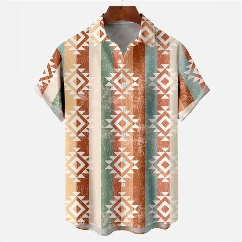 Mens Casual Social Hawaiian Oversized Short Sleeve Shirt Elegant Vintage Harajuku Summer Fashion Clothing Pattern Top 250227