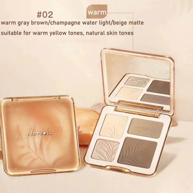 JUDYDOLL Waterproof Contour Stick Highlighter Palette Set Vegan Cruelty-Free Makeup Kit for Cheekbones Nose Slimming 250227