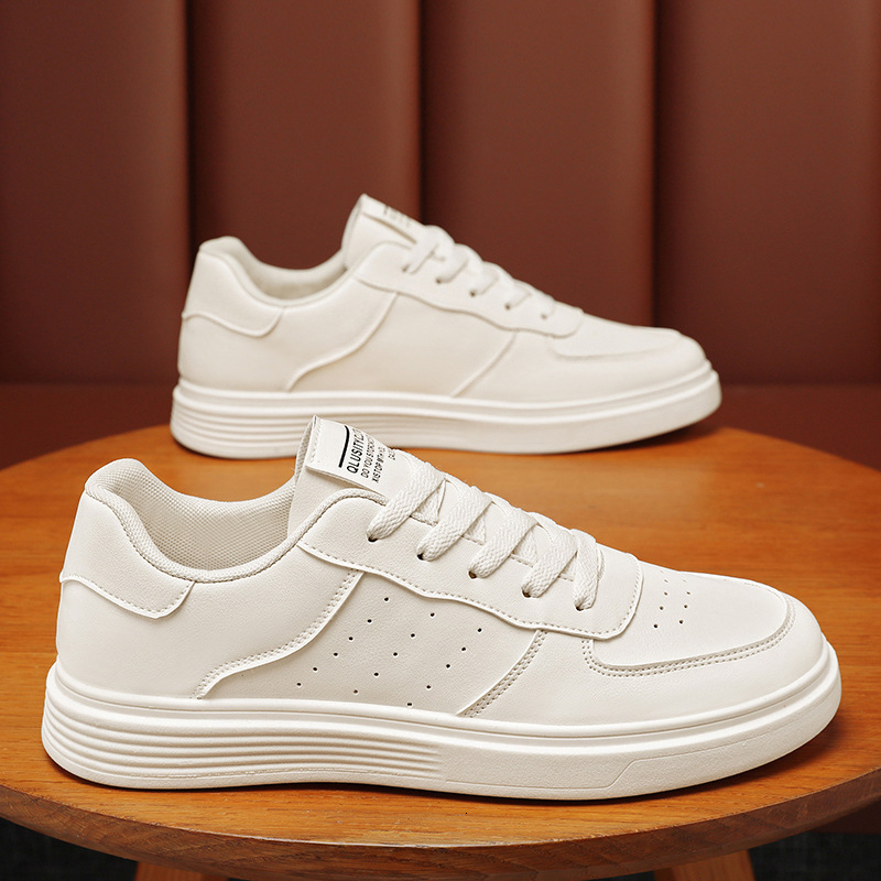 Men s Breathable Solid Color White Shoes 2025 Designer s New Fashionable Multifunctional Outdoor Sports And Leisure Single Sole Versatile Board Shoes