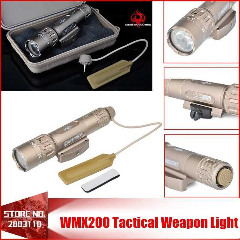 Night Evolution WMX200 Weapon Tactical Gun Light D Rma Flash Flashing Infrared Light for Picatinny Railway Spotlight Hunting SF PistonsXJ250303