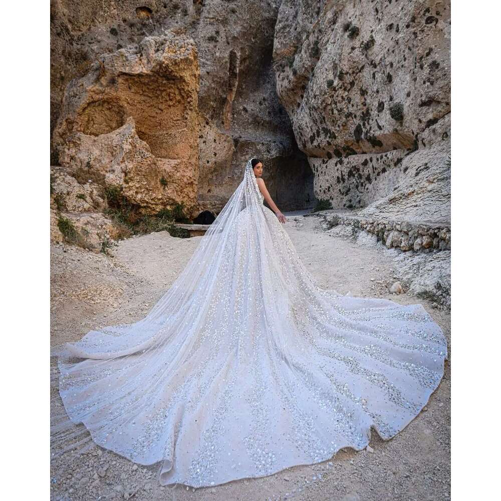 Sexy Wedding Sweetheart Applicator Beads Lace Back Chapel Made to Order Bridal Dresses