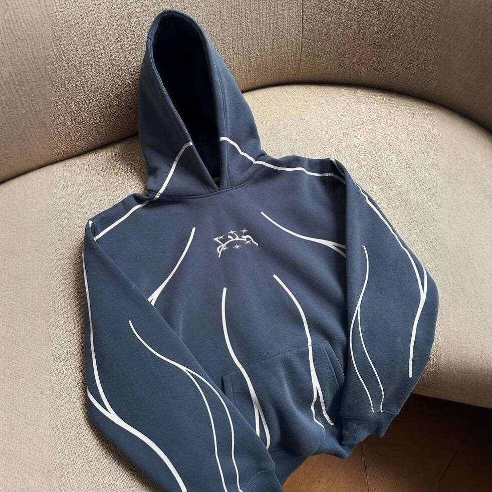 Y2K American style new street trend 3D hooded for both men and women, loose fit sweatshirt jacket