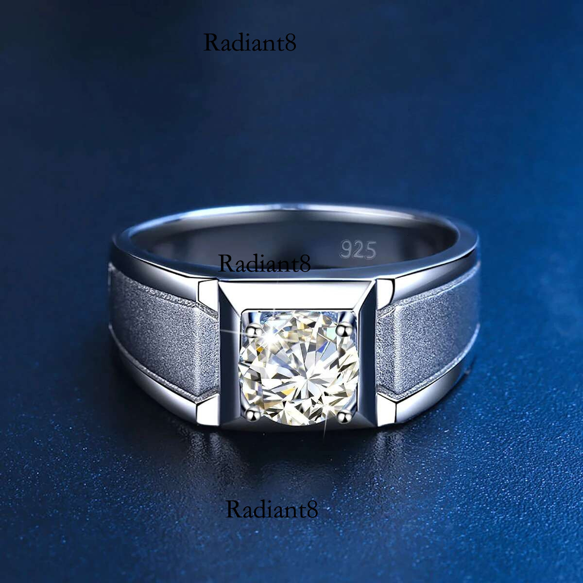 2 Moissanite Rings For Men Sterg Sier White Gold plated Engagement Wedding Mens Jewellery 2024 Trend Gift Female