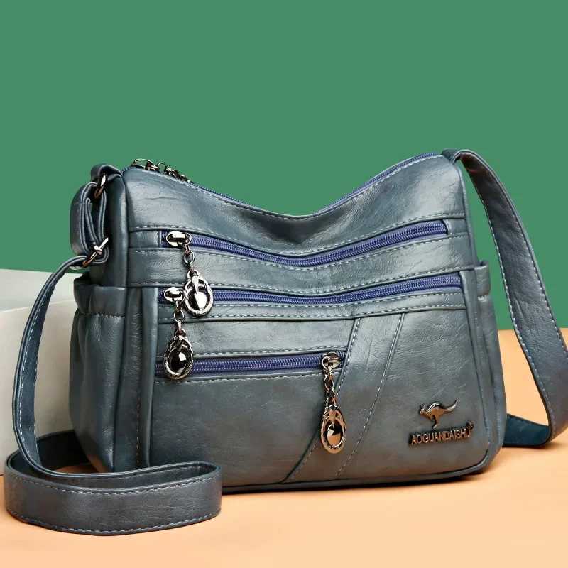 Womens bag new soft PU for middle-aged and elderly simple and fashionable single shoulder cross shaped mothers designer bag luxurious design Z250303