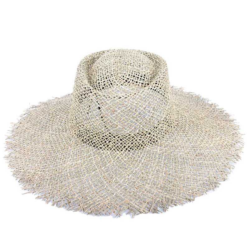 Natural Grasses Panama Beach Sun Hat Woman Summer Str Hat Travel Wide Brim UV Visors Protection Elegant Ladies Sun Hat CXJ250304
