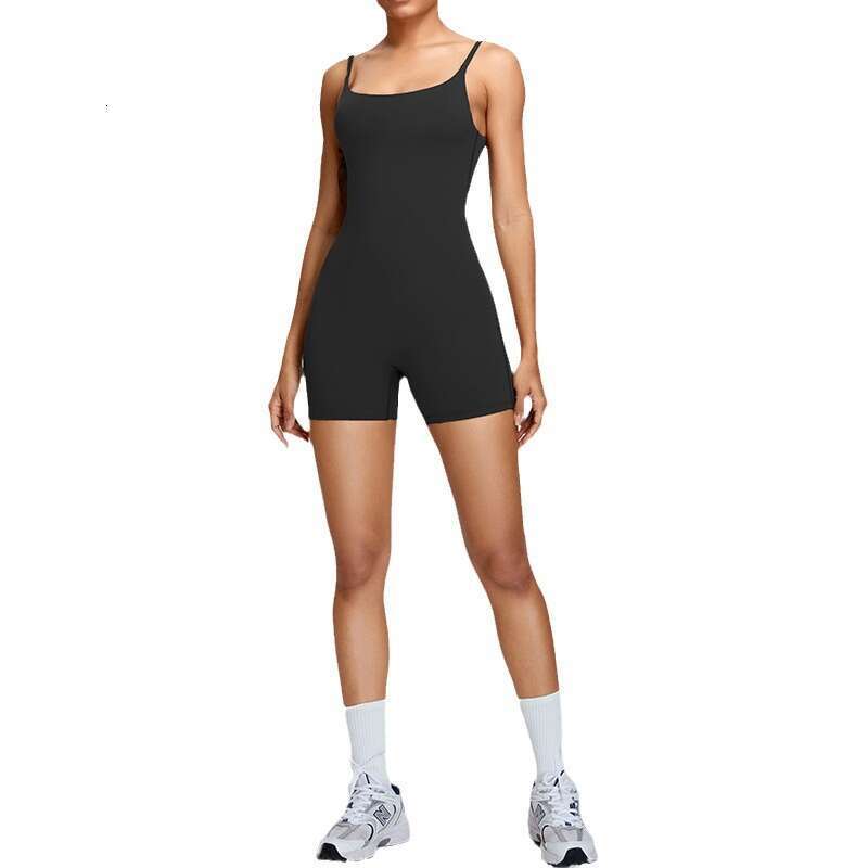 European and American nude women's high-intensity outdoor fiess yoga jumpsuit 2025 new casual versatile fashion clothing