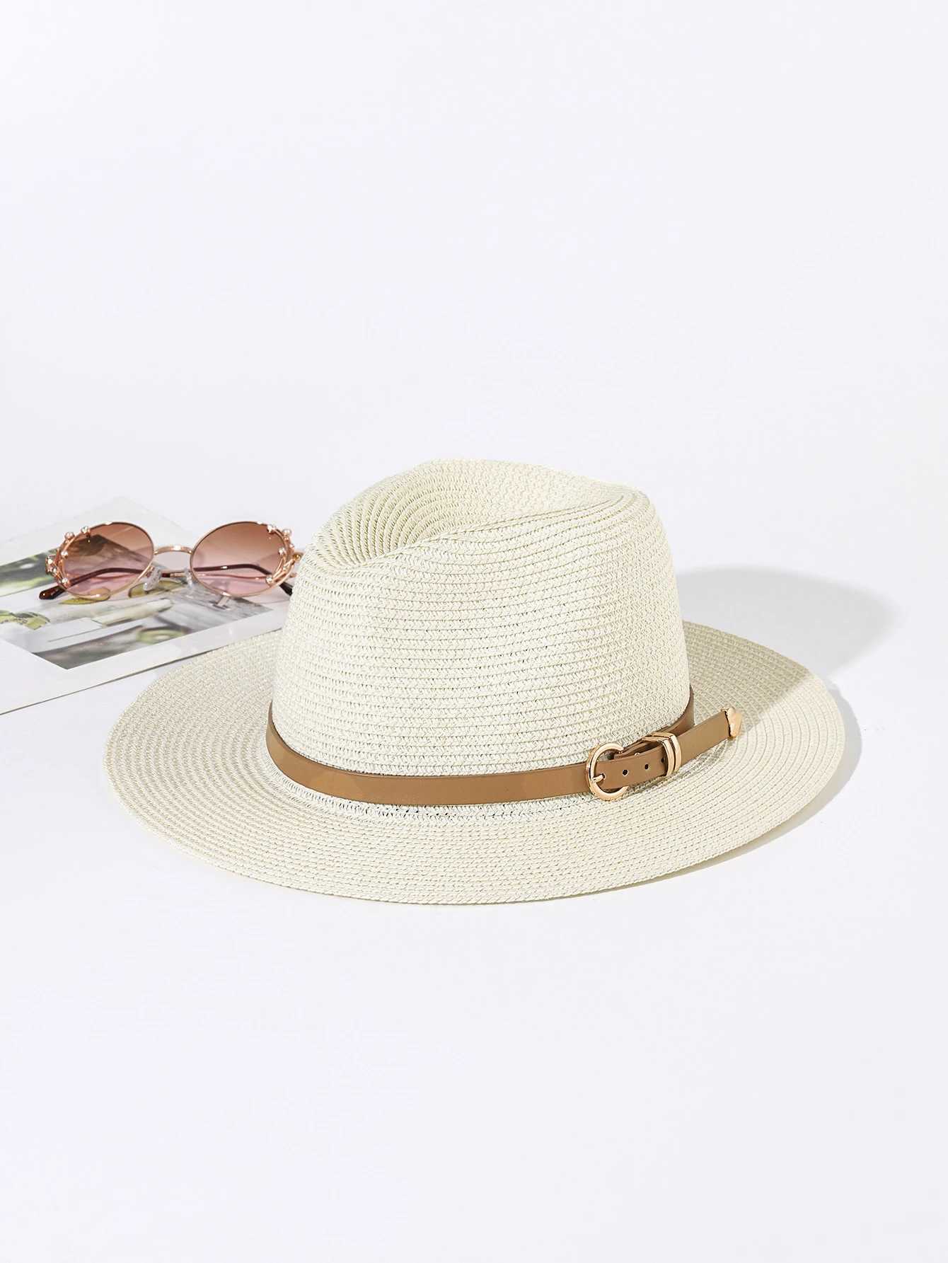 Summer hats mens and womens white wide brimmed Panama hats youth street pats vacation belt small top hat everything up sun visXJ250304