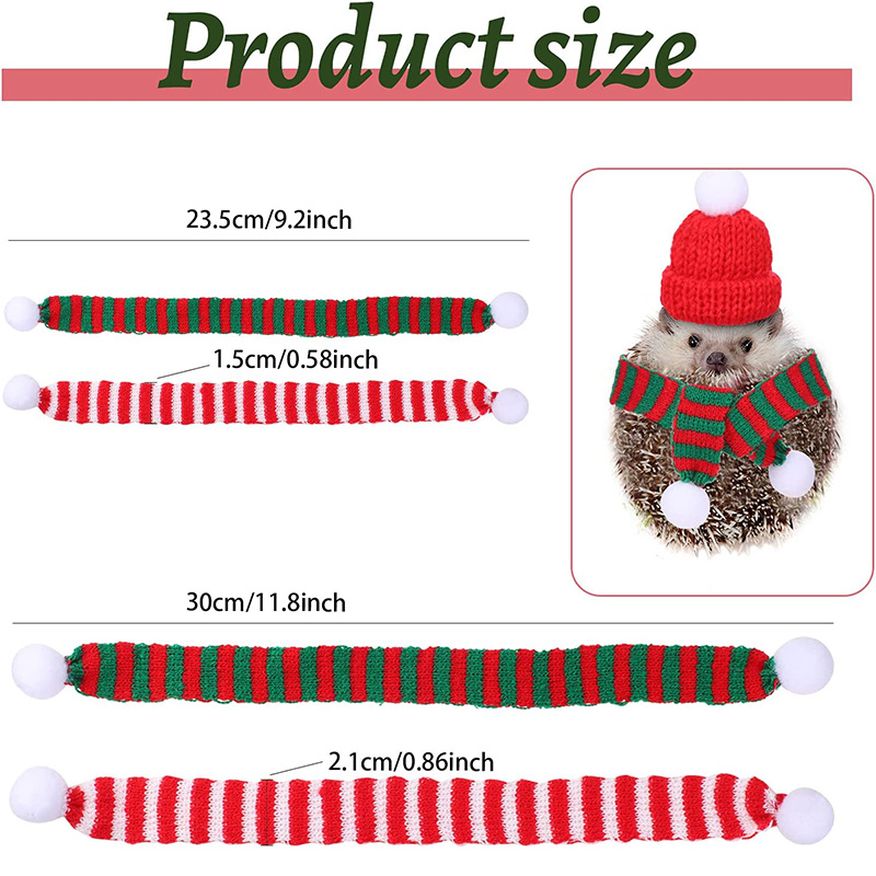 Hamster Guinea Pig Christmas Costume Mini Small Pet Items Hat Scarf Xmas Headwear Pet Outfits for Chinchilla Rabbit Accessories