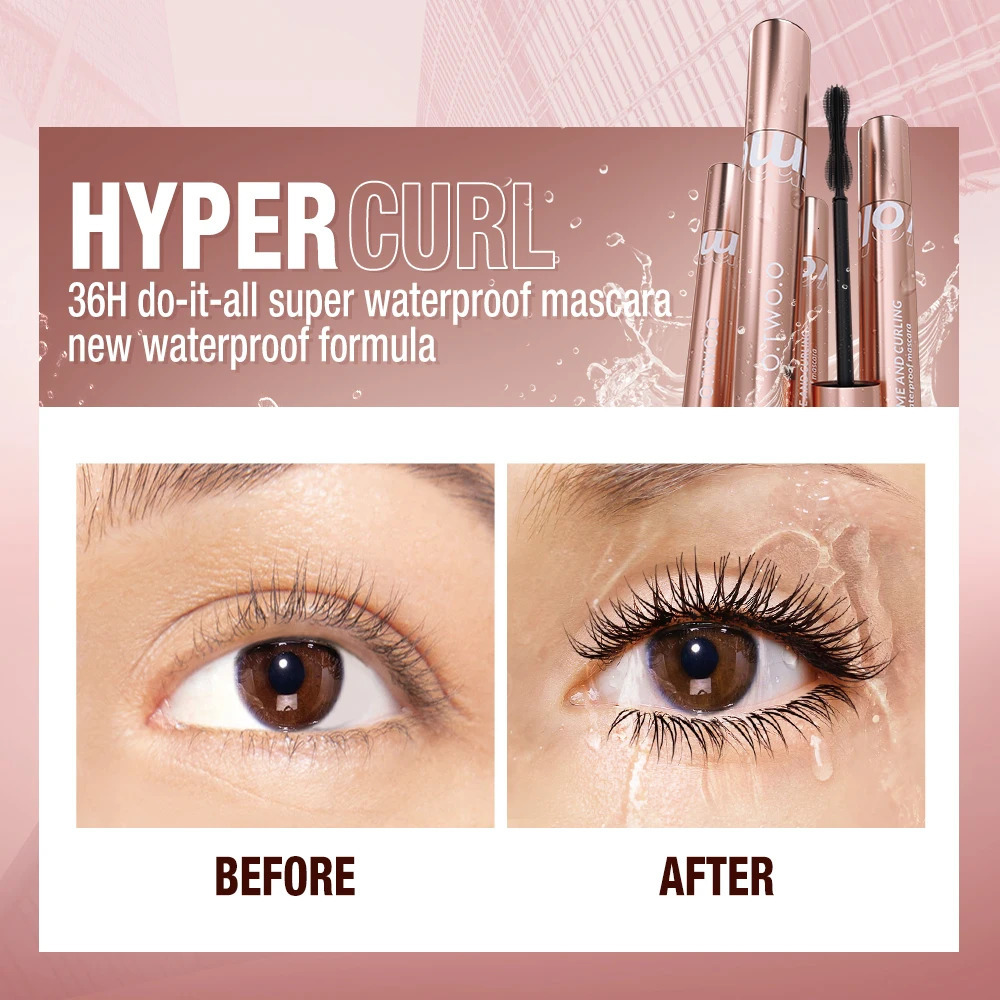 Mascara Waterproof 4D Silk Fiber Curling Volume Lashes Thick Lengthening Nourish Eyelash Extension High Quality Makeup 250303