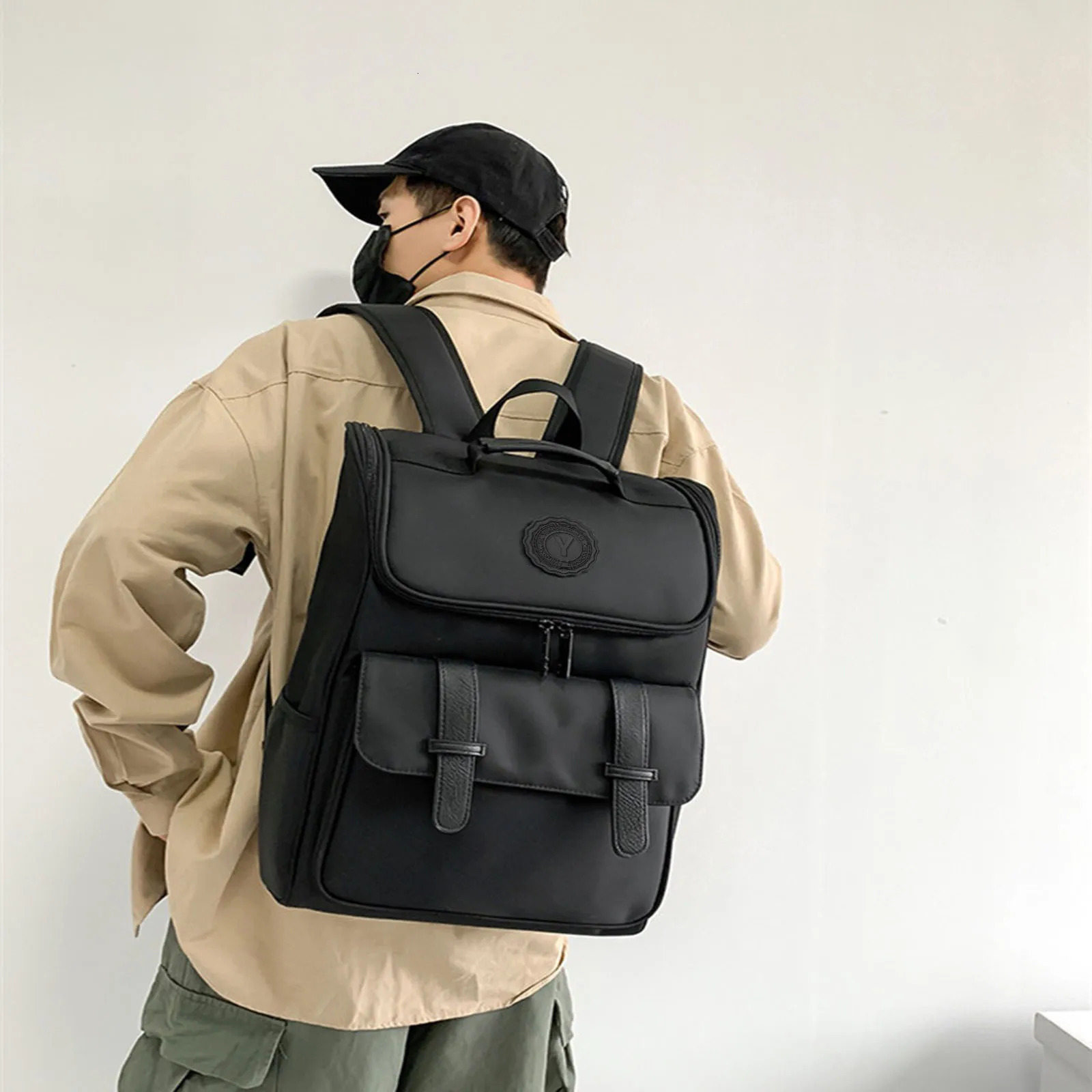 Ship from US Womens large capacity travel bag womens student backpack fashion trend teenagers high school leisure 250304FBB