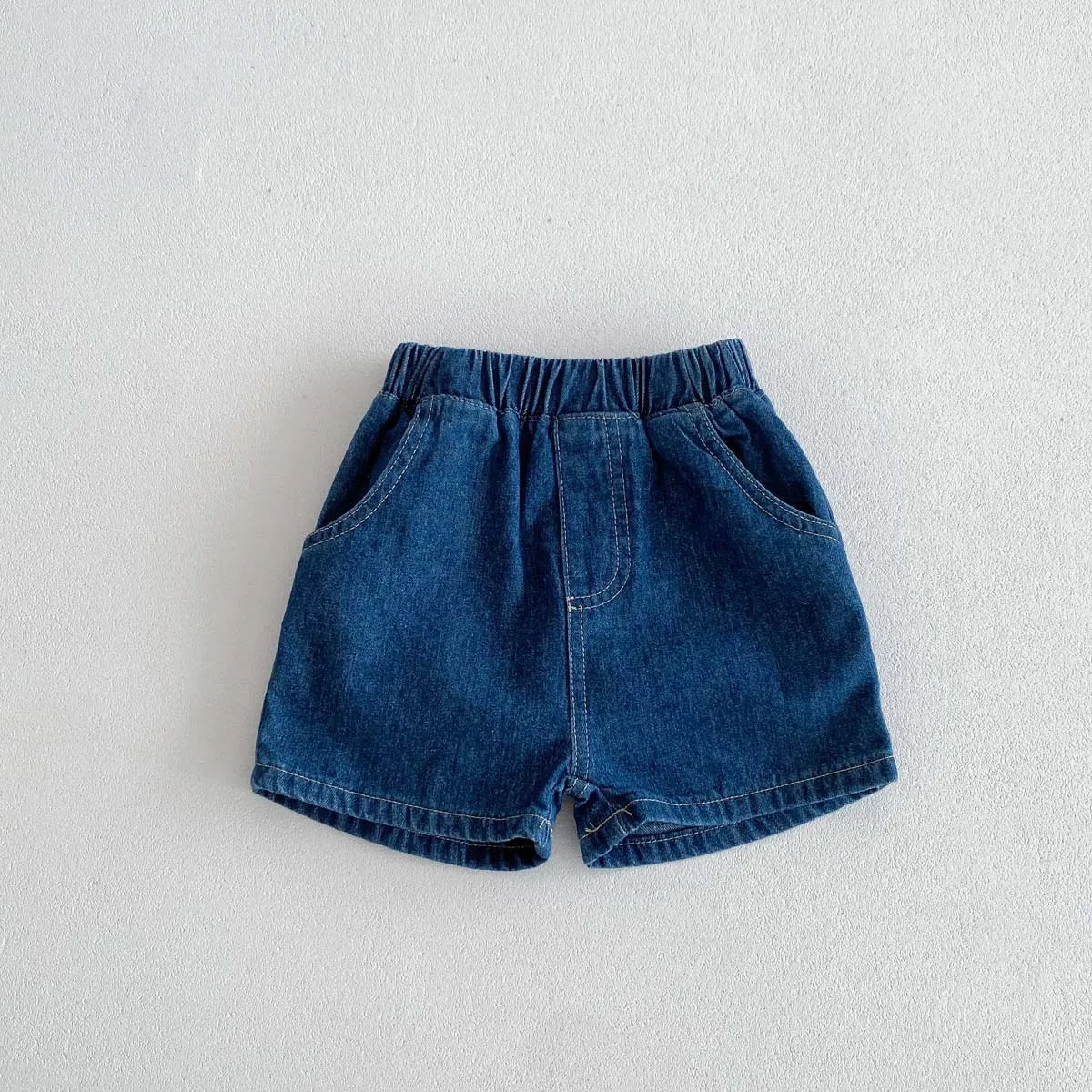 Summer Kids Denim Shorts Solid Toddler Boy Short Jeans Fashion Girl Cotton Mid Pants Loose Kid Casual Short Trouser 250304