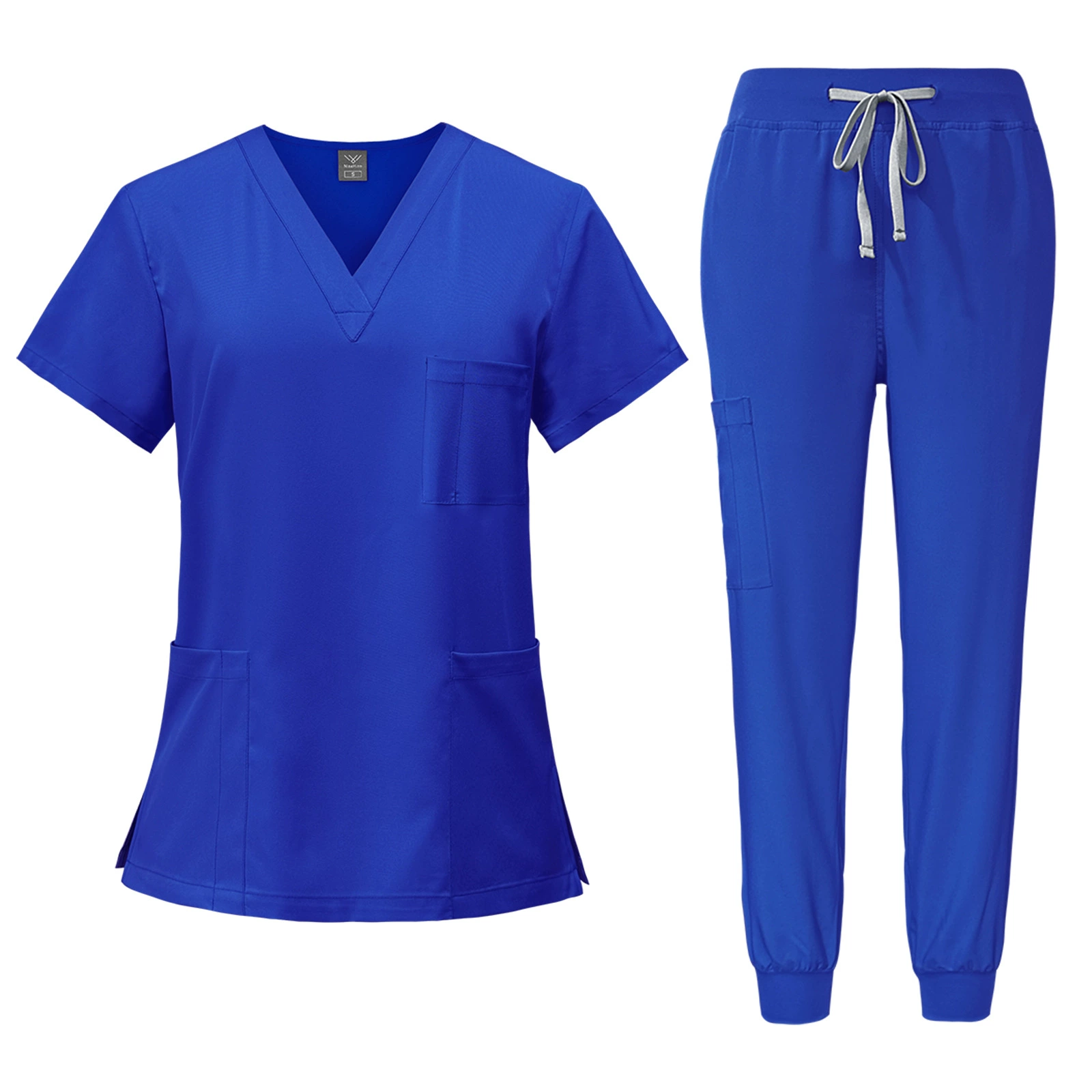 Women's Two Piece Pants Men's and women's quick drying short sleeved V-neck workwear