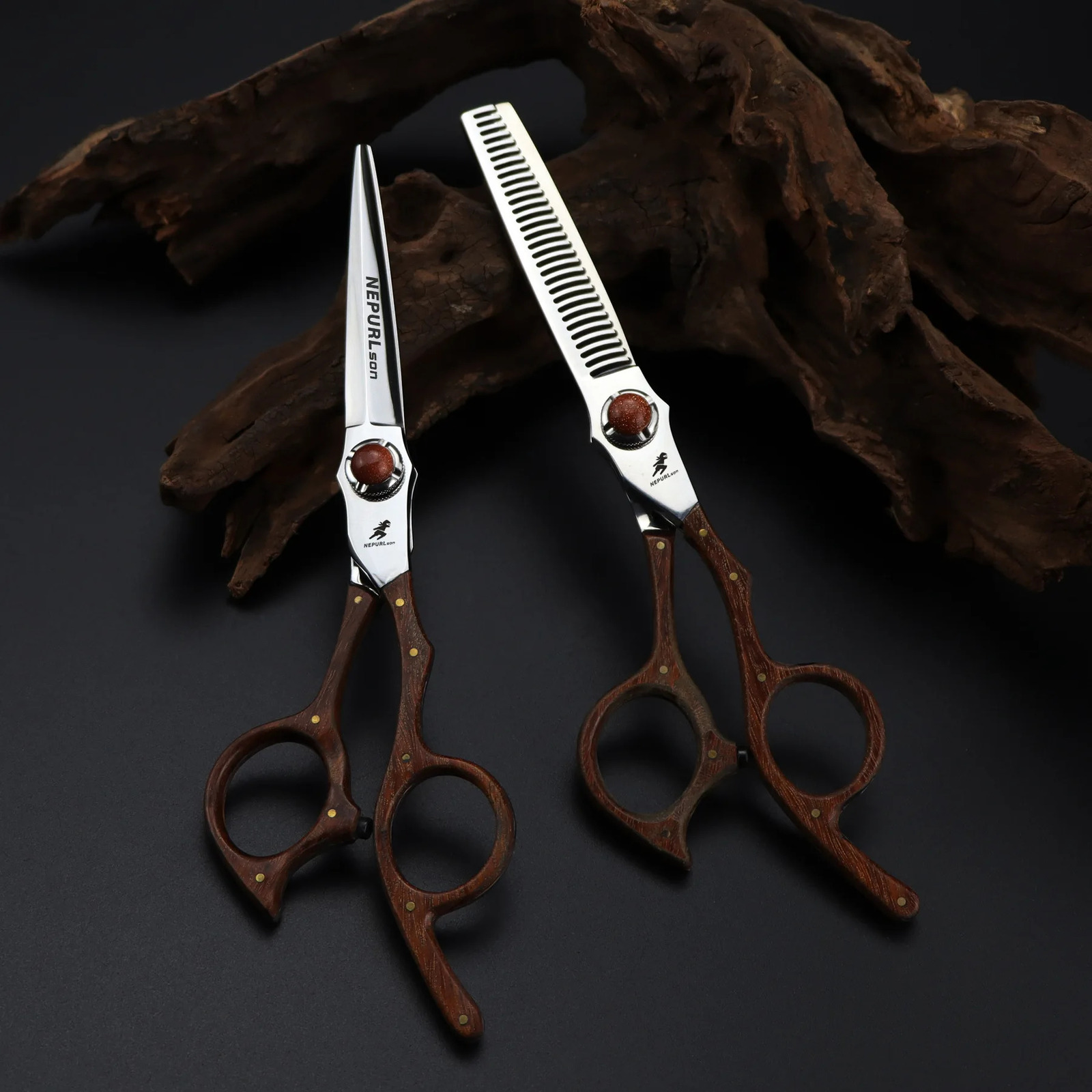 High quality japanese VG-10 hair cutting shears wooden handles scissors professional hairdressing scissors MC310 250304