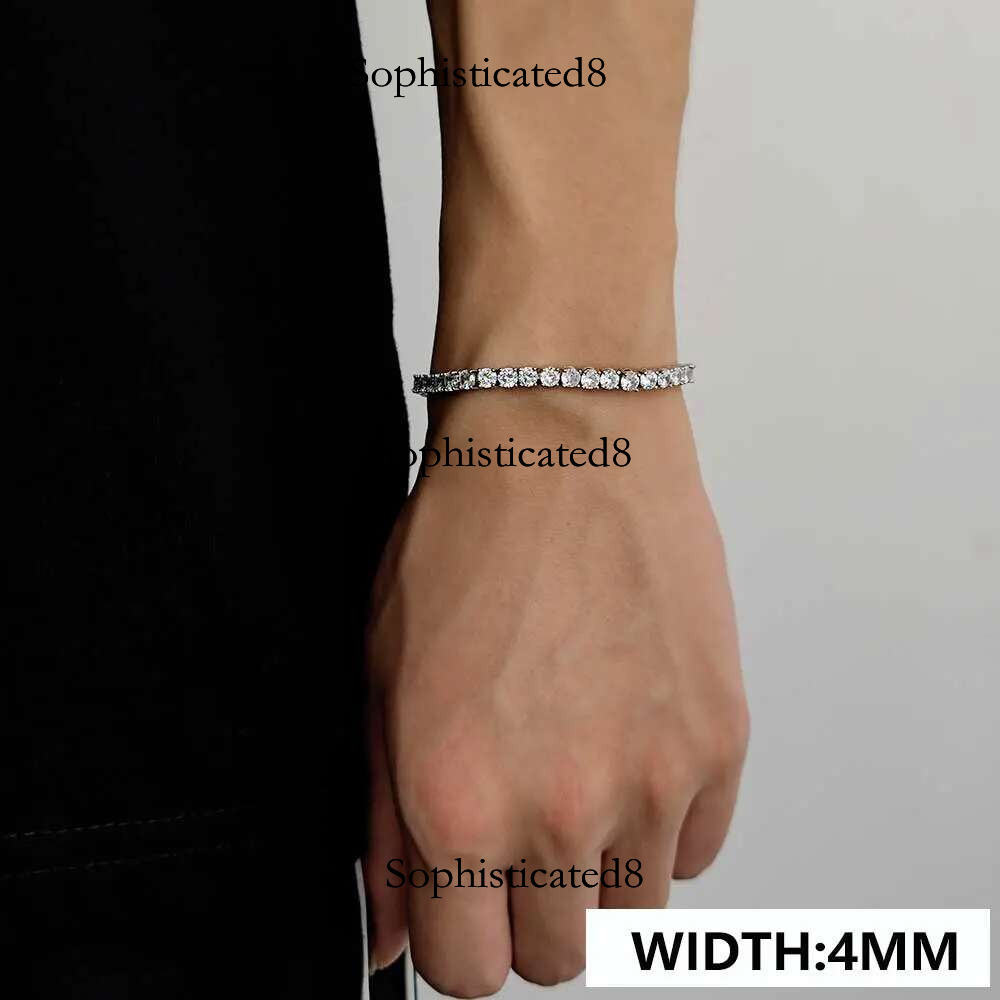 Drop Shipping Hip Hop Bg CZ Cubic Zirconia Iced Out For Women 3/4/5/6mm Width 1Row Tennis Bracelet