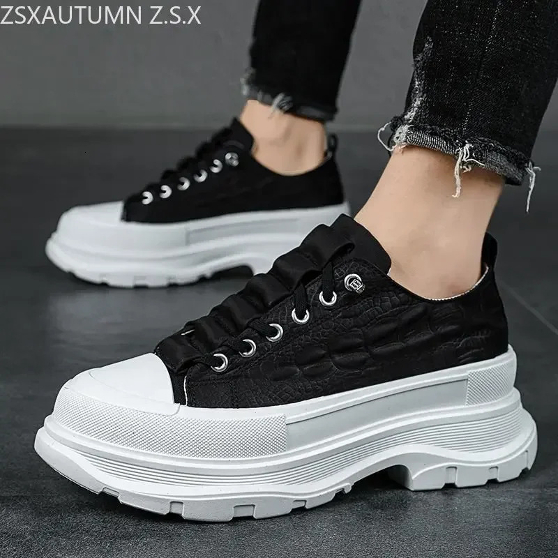 Canvas Mens Shoes Man High Heels Vulcanized Shoes Male Dance Footwear Platform Sneakers Quality Rubber Heightening Sports Shoes 250228