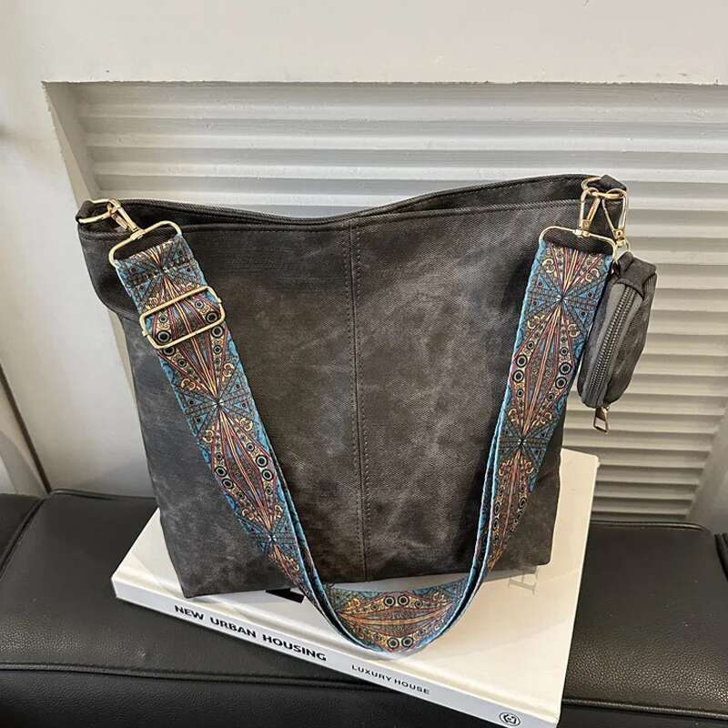 Retro Commuter Women's Shoulder Bag Large Capacity Casual Crossbody Bag Pu Leather Handbag And Wallet Designer Handbag