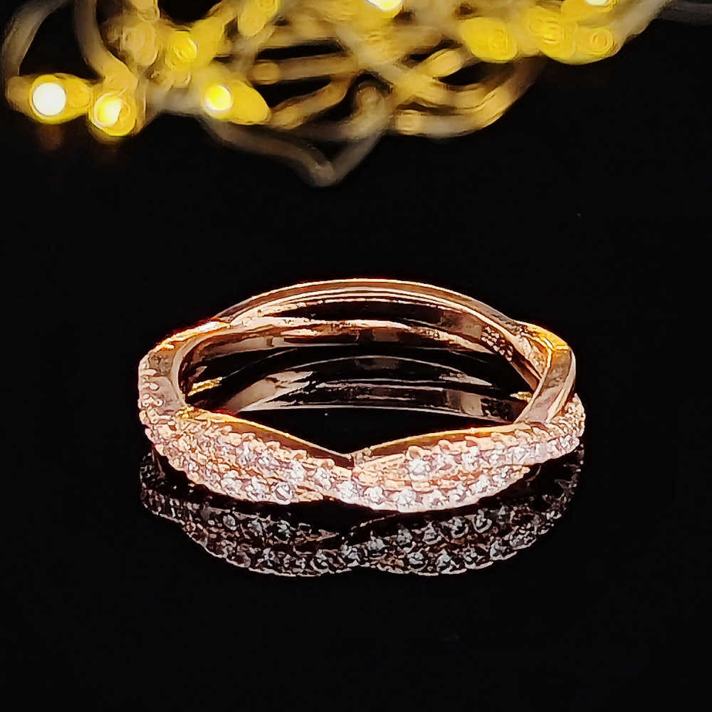 Couple Rings Fashionable and versatile rose gold silver round eternal ring give your best friend a Christmas gift R5414 H25303