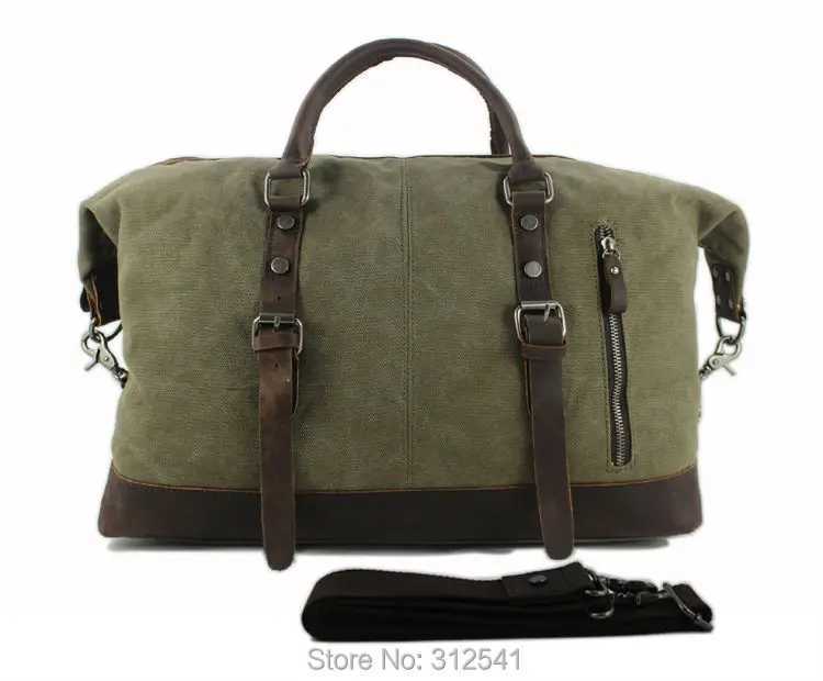 Vintage military Canvas Leather men travel bags Carry on Luggage bags Men Duffel bags travel tote large weekend Bag Overnight Y250304