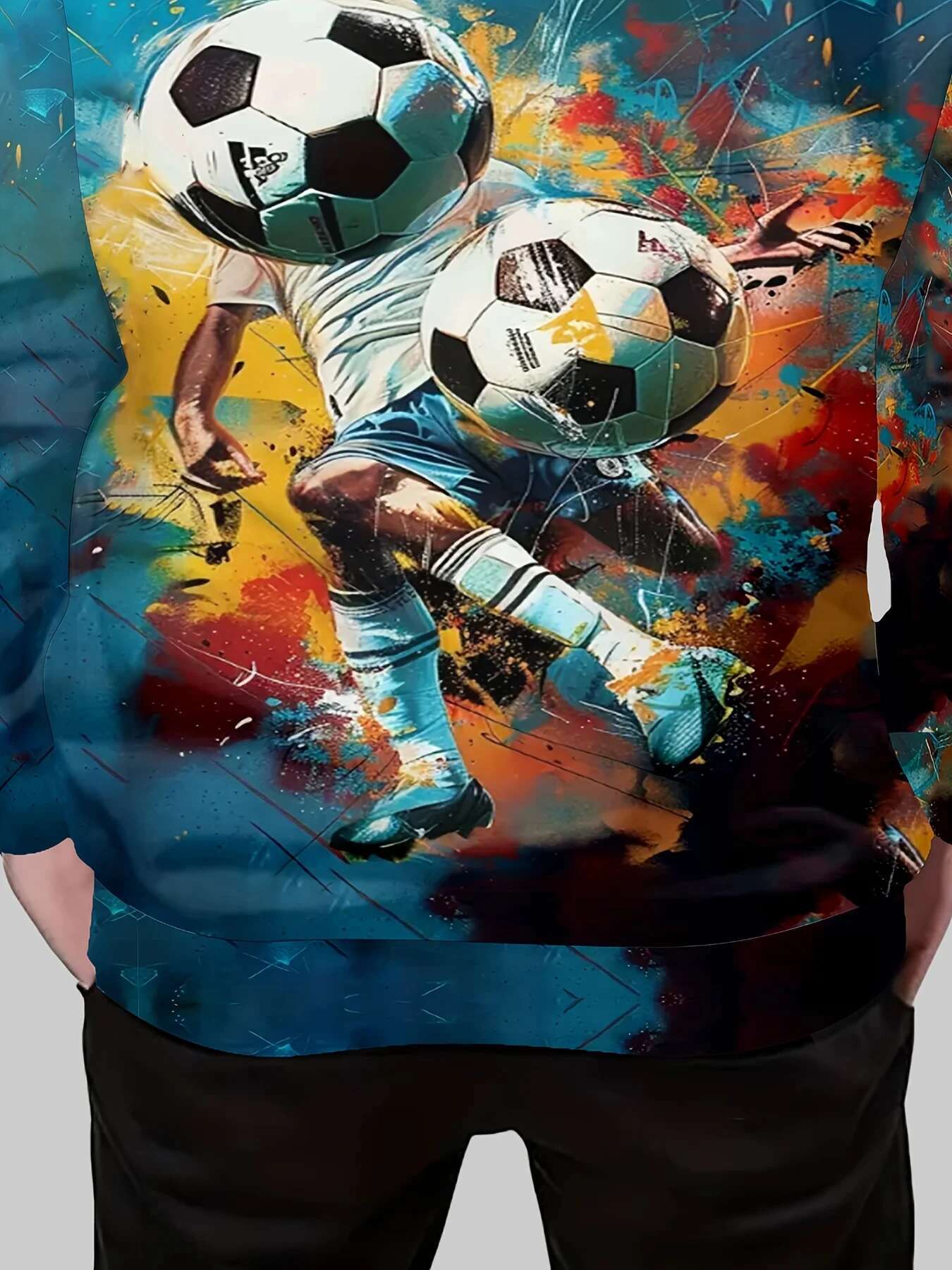Boys Soccer Player 3D Patterned Hoodies Are Perfect For Fall And Spring Multifunctional Fashion Long-Sleeved Pullovers As Gifts