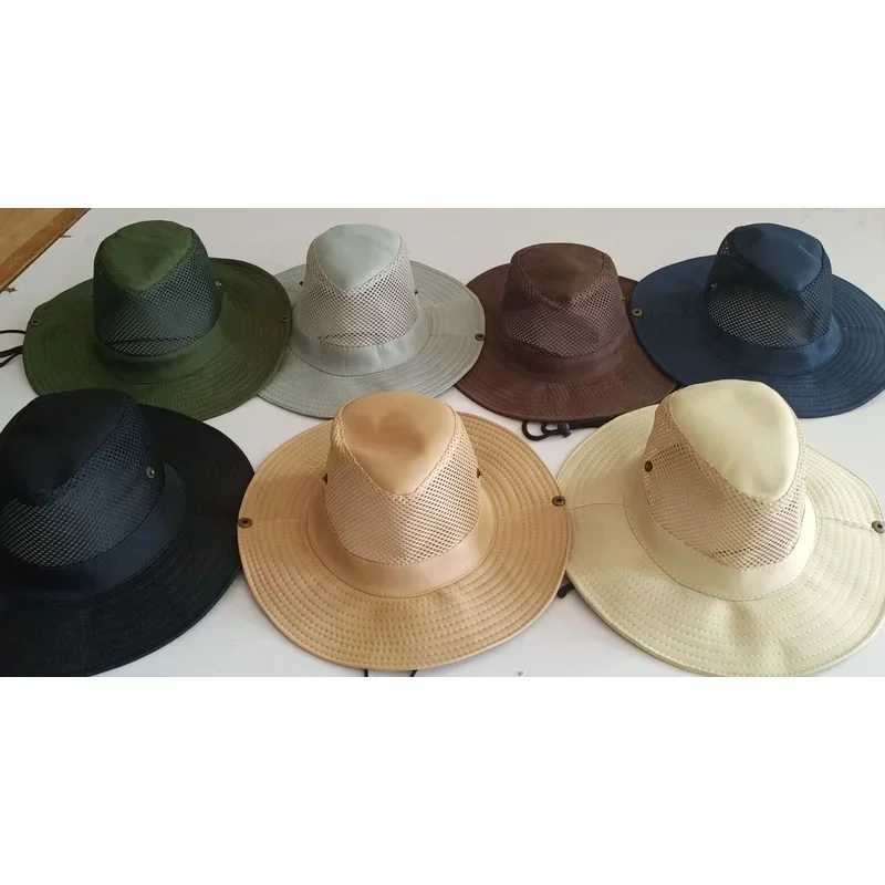 Summer Mesh Fishing Hat Outdoor Breathable Casual Cool Hat Mountaineering Sun Fisherman Hat (7 Colors)XJ250304